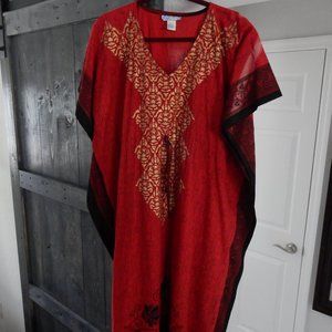 Womans Lounger Free Size 100% Cotton Red